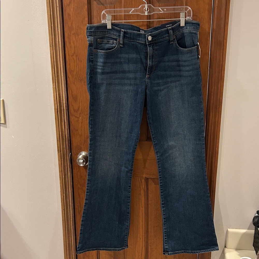 GAP Perfect Boot Jeans Women’s Size 16 Petite Dark Rinse Bootcut Denim NWT
